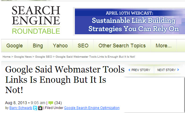 Google Said Webmaster Tools Links Is Enough But It Is Not!